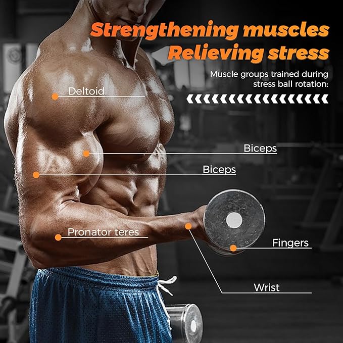 Vollmetal Gyroball Wrist Exerciser Ball Auto Start 5 Level Resistance Gyroscopic Forearm Trainer Arm Strengthening Arm Finger Wrist