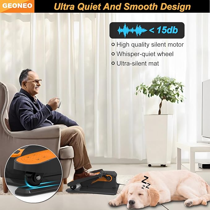 Under Desk Elliptical Machine, Electric Elliptical Exerciser for Senior, Quiet and Small Electric Seated Pedal Exerciser for Home with Remote Control and 12 Adjustable Speeds