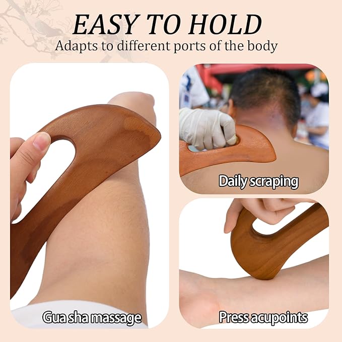 Wooden Cellulite Massager, Body Guasha Tool Lymphatic Drainage Massager Muscle Scraper Back Massage Tool Relieve Muscle Fatigue, Body Gua Sha Paddle Anti Cellulite Tool for Women and Men