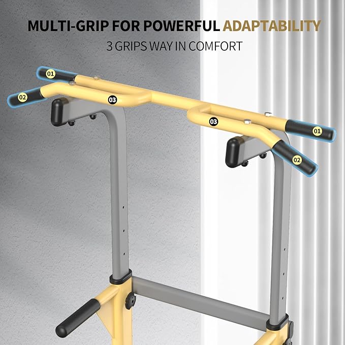 Pull Up Dip Station For Home Gym Strength Training Fitness Workout Station Chin-Ups Push-Ups Pull-Ups Dip-Ups 330LBS T055CDC