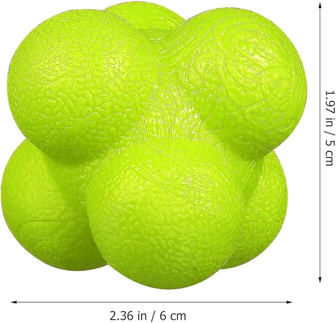 6 Pcs Hexagonal Reaction Training Balls, Fitness Reaction Balls for Speed Agility Training, Multi-Color Pack for Indoor Sports and Reflex Exercise