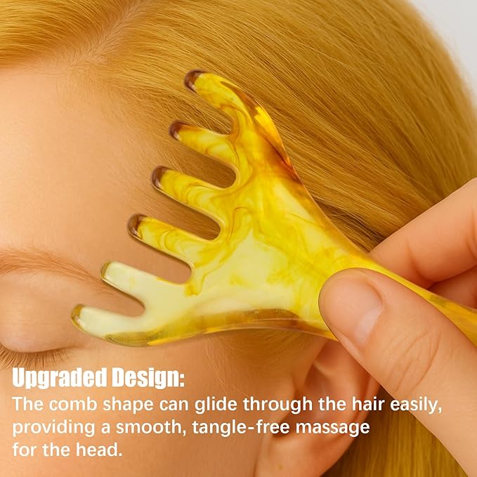 Fascia & Scalp Massage Tool Set, Portable Myofascial Release Massager for Muscle Knots Cellulite Head Massager for Hair Growth (Coffee)
