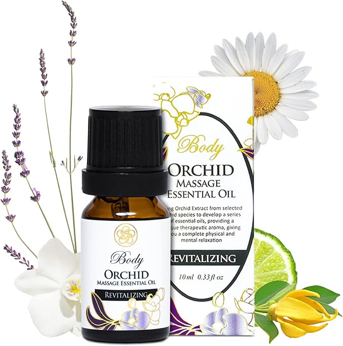 100% Organic Essential Oil Blend for Massage, Home Care, Aromatherapy, Natural Ingredients - Orchid, Lavender, Bergamot, Chamomile, Ylang Ylang, 10ML