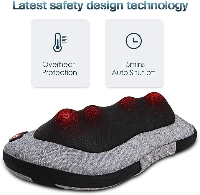 VIKTOR JURGEN Shiatsu Back Massager with Heat, Mothers Day Gifts for Mom, Dad, Women, Men, Deep Tissue Massage for Neck, Shoulder, Upper & Lower Back Pain Relief, Electric Kneading 3D Massage Pillow