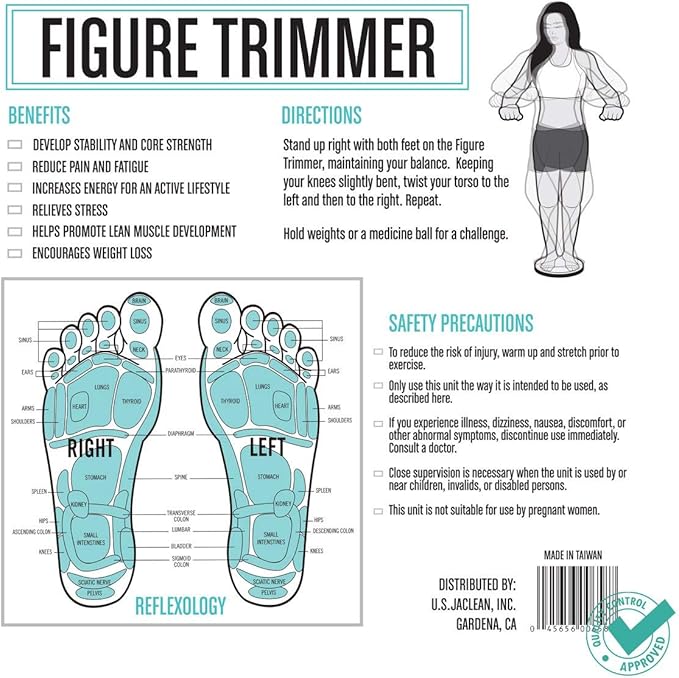 Daiwa Felicity Figure Trimmer Ab Twister Board - Waist Twister Machine for Core & Abs Exercise - Waist Twisting Fitness Tool, Dizzy Disc Twist Board for Slimming Workout with Magnets Reflexology