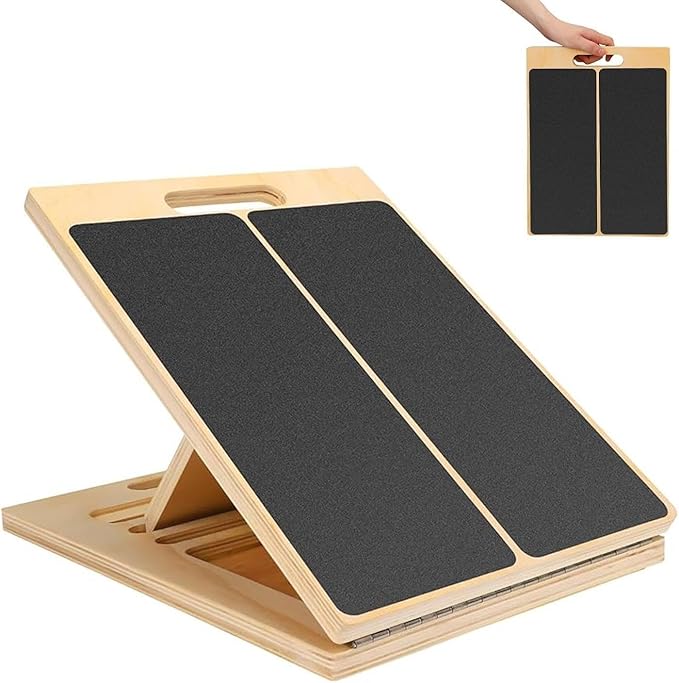 Slant Board for Calf Stretching, Adjustable Portable Wooden Incline Board for Calf Stretcher, 300 Lbs Weight Capacity Calf Stretch Wedge for Leg, Knees, Heel, Ankle