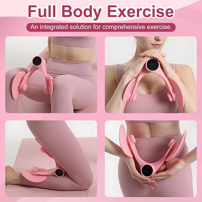 QIUTONG Thigh Trainer 2026 Upgraded, 10-78LB Thigh Trainer Thigh Exerciser, LED Inner Thigh Exerciser, 360° Pelvic Floor Exercise Devices, Hip Trainer Kegel Excerciser, 20LB Resistance Band