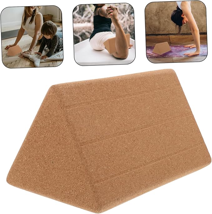 High Density Cork Yoga Block Triangle Shape for Deep Stretching and Durable Eco Friendly Yoga Training Equipment for Dancers and Fitness Enthusiasts