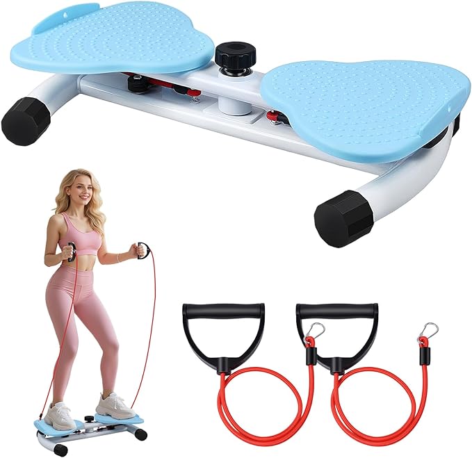 Waist Twister Machine, Ab Twister Board with Resistance Bands - 300 lbs Capacity Home Exercise Equipment for Belly Fat, Core Workout - Noiseless & Anti-Slip for Women/Men