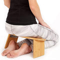 Folding Meditation Bench with Locking Magnetic Hinges - Meditation Seat - Bonus Portable Travel Carry Bag - Ergonomic Bamboo Yoga Stool