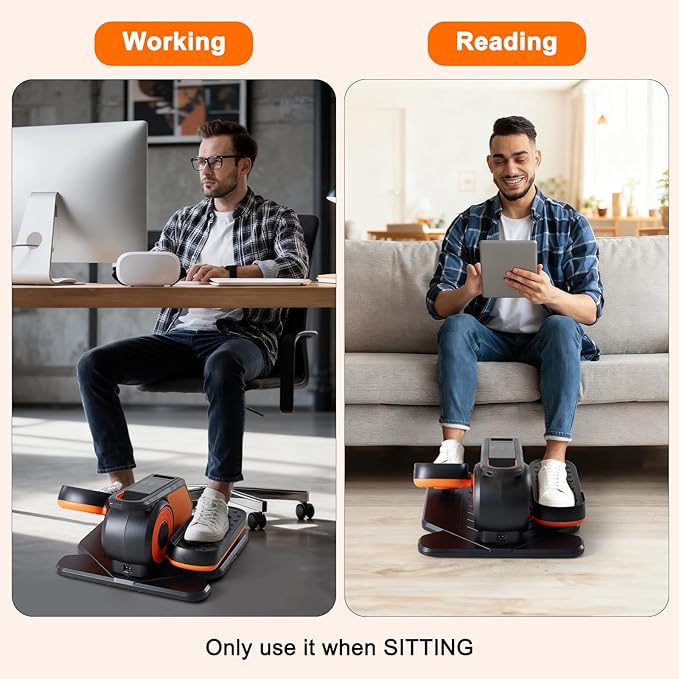 OLIXIS Under-Desk Elliptical Machine–Compact & Quiet Mini Pedal Exerciser with Adjustable Speed, LED Display, Portable Fitness Solution for Home or Office Workouts
