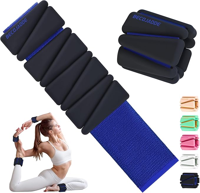 Ankle Weights for Women Wrist Weights Set of 2 (1 lb/2 lb Each) Adjustable Arm Leg Weight for Womens Men Suitable for Walking Swimming Running Pilates Yoga Gym
