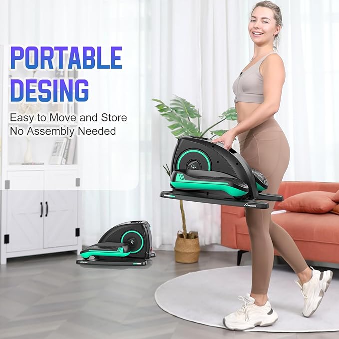 ANCHEER Under Desk Elliptical Machine, Electric Seated Pedal Exerciser, Mini Elliptical Machines, LCD Display Monitor, Portable Quiet Elliptical Machine, Leg Exerciser for Home