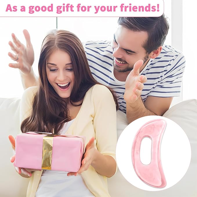 Large Gua Sha Massage Tool for Body Back,Lymphatic Drainage Anti Cellulite,Resin(Pink/7.1In)