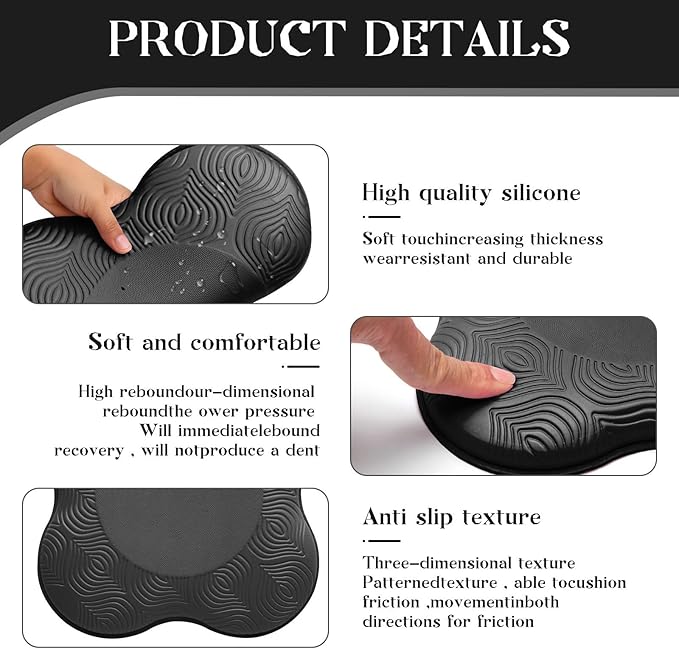2 Packs Yoga Knee & Elbow Cushions - Extra Thick Foam for Knees, Elbows, Wrists, Hands & Head - Pilates & Kneeling Pads - Support Foam Pads for Women & Men