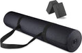 Signature Fitness All Purpose 0.25 Inch Thick High Density No Tear Exercise Yoga Mat with Strap & Lightweight Features for Indoor & Outdoor Use, Black