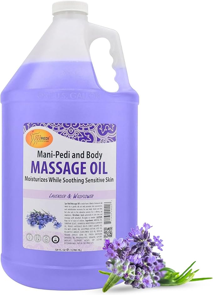 SPA REDI Professional Massage Oil – Expert Body Treatment & Skin Nourishment | Effortless Glide, Uninterrupted Flow for Deeply Therapeutic Sessions, Ensuring Refreshed & Satisfied Clients 128 Oz