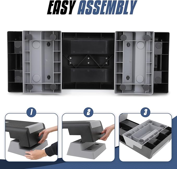 MADOG Aerobics Stepper Platform with 4/6/8 inch Height Stackable Risers
