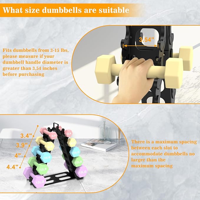 Dumbbell Rack 5 tier(Dumbbells not included), A-Frame Metal Dumbbell Holder with Handle, Multilevel Weight Storage Organizer for Dumbbells, Tree Shape Compact Weight Rack/Holder(Black)