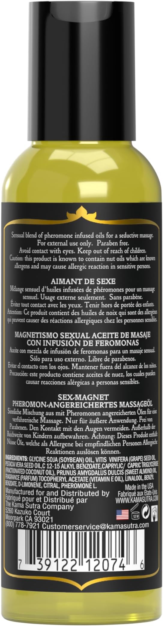 Kama Sutra Sex Magnet Pheromone Massage Oil - 2 Fl Oz Trio