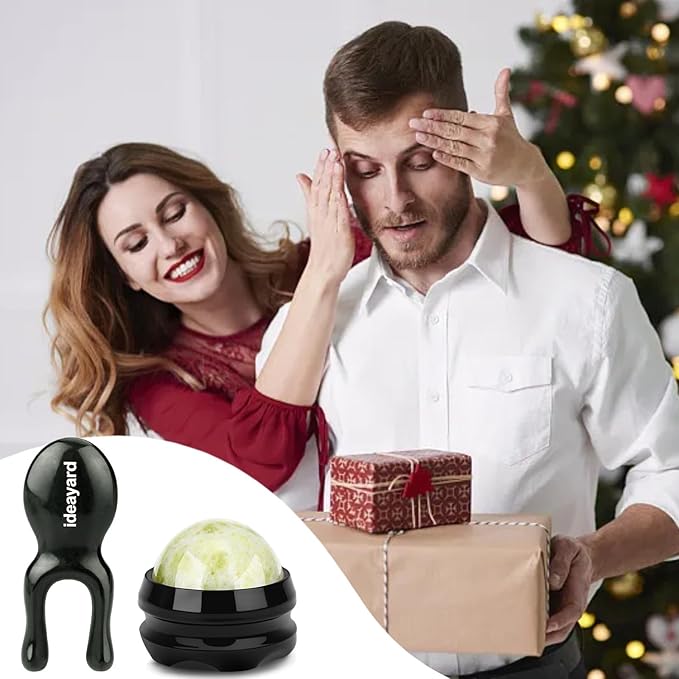 ideayard Jade Gua Sha Facial Tools - Jade Massage Tools for Face Nose Eye - Manual Therapy Massage Tools - Handheld Meridians Acupressure Tool - Birthday Gifts for Women Men