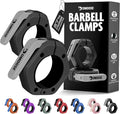 DMoose Fitness Barbell Clips 2 Inch (Pair) - Quick Release Olympic Barbell Clamps & Collars with Anti Slip TPR Grip for Secure Weightlifting and Powerlifting - Weight Clips for Bars at Home or Gym