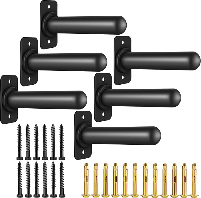 Wall Mounted Weight Plate Holder for 2" Olympic Plates, Heavy Duty Steel Weight Rack Storage, Space Saving Wall Mount Home Gym Organizer