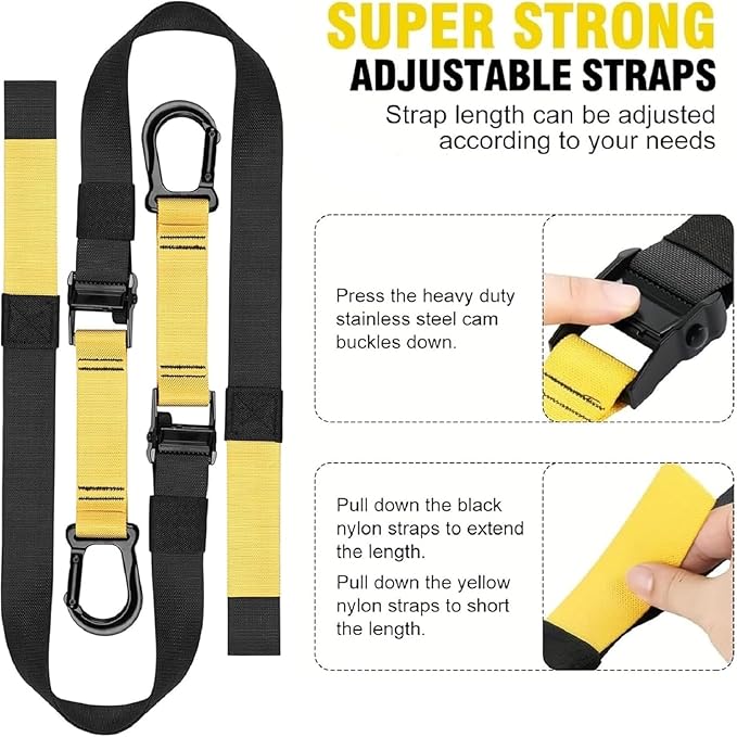 Suspension Trainer Kit, Home Gym System for Full-Body Workout, Adjustable Training Straps for Indoor & Outdoor Use, Supports 500Lbs, All-in-One Portable Fitness Equipment
