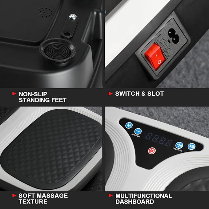 Vibration Plate Exercise Machine - Weight Loss & Toning for Cardio Fitness Home Gym Fitness Equipment for Lymphatic Drainage and Weight Loss Whole Body Workout Shaping