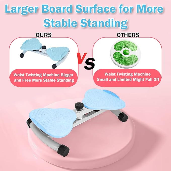 Waist Twister Machine Exercise Fitness Tool, Ab Machine Board with 330 lbs Weight Capacity & 20dB Ultra-Quiet, Foot Massage Design, Noiseless Home Gym Exercise Workout Equipment for Women Men