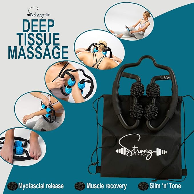 Foam Roller Deep Tissue Massager | Myofascial Massage Tools with Drawstring Gym Bag | Muscle Roller for Legs | Fit Roller Pro, High Density Foam Trigger Point Leg Circulation Massager