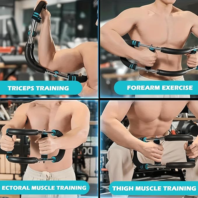Twister Arm Trainer,Chest Workout Equipment Adjustable Resistance (40–110 lbs) with 4 Heavy-Duty Springs, Chest Exerciser for Men Upper Body Strength Training Bar for Arms, Home Gym Fitness Equipment