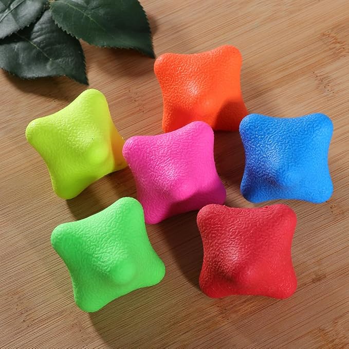 SAFIGLE 6 Pcs Agility Reaction Reflex Balls, Hexagonal Bounce Balls for Hand Eye Coordination, Sports Training for Basketball Soccer Boxing, Indoor Outdoor Fitness Workout