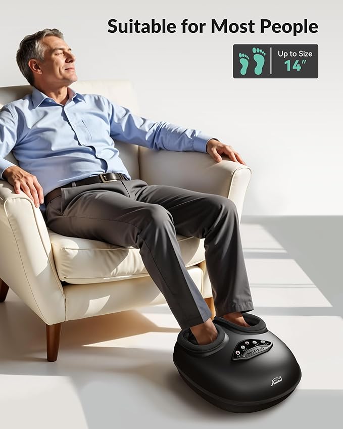 Snailax Foot Massager with Heat, FSA Eligible [2026] Upgraded Shiatsu Feet Massager Machine for Plantar Fasciitis Neuropathy, Rolling Compression HSA Foot Massage, Fits Size up to 15“, Gifts for Men