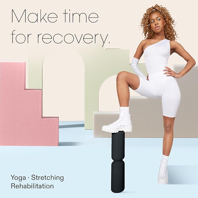 Bala Hourglass Foam Roller (Charcoal) - Soft Density Back Roller Foam for Physical Therapy, Deep Tissue Muscle Massage, Flexibility & Stretching - Workout Roller for Yoga, Neck, Back & Legs Exercise