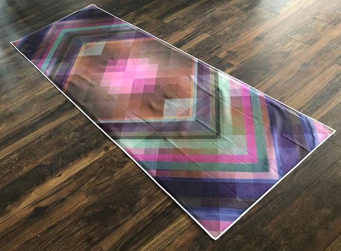 Hot Yoga Towel,Non-Slip Yoga Mat Cover,Eco-Friendly,Exclusive Pockets Cover Each Corner of The mat,Microfiber Yoga Towel,Ideal for Bikram, Hot Yoga, Pilates,or Sweaty Practice (Cosmic)