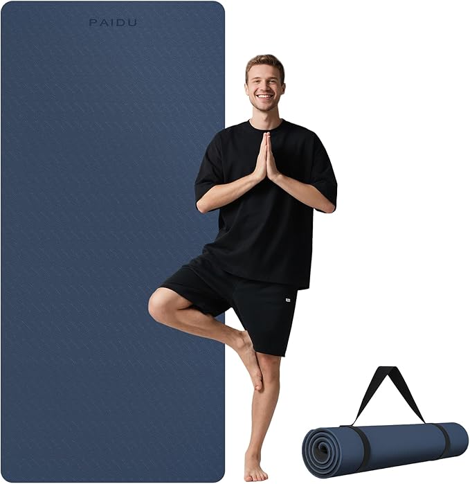 Extra Long Wide Yoga Mat 76"x33"x2/5 Inch - Non Slip Thick Exercise Mat for Home Gym, Yoga, Pilates & Workouts