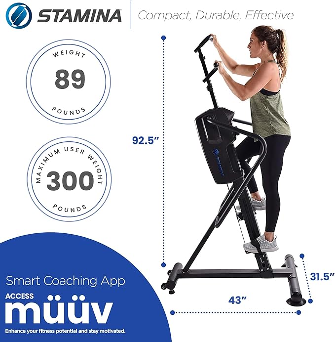 Stamina Climber, Compact Exercise Machine for Home Workout