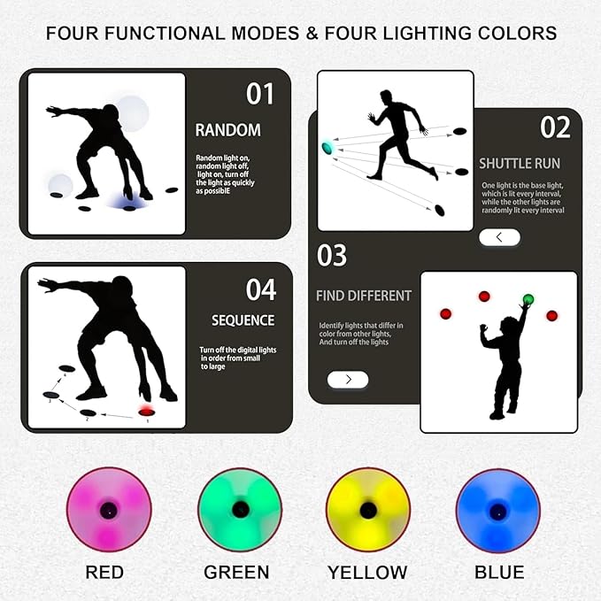 Reaction Training Light - 4 Modes Agile Fitness Light - Hand-Eye Coordination Training for Improve Speed, Agility and Reaction Time(10)