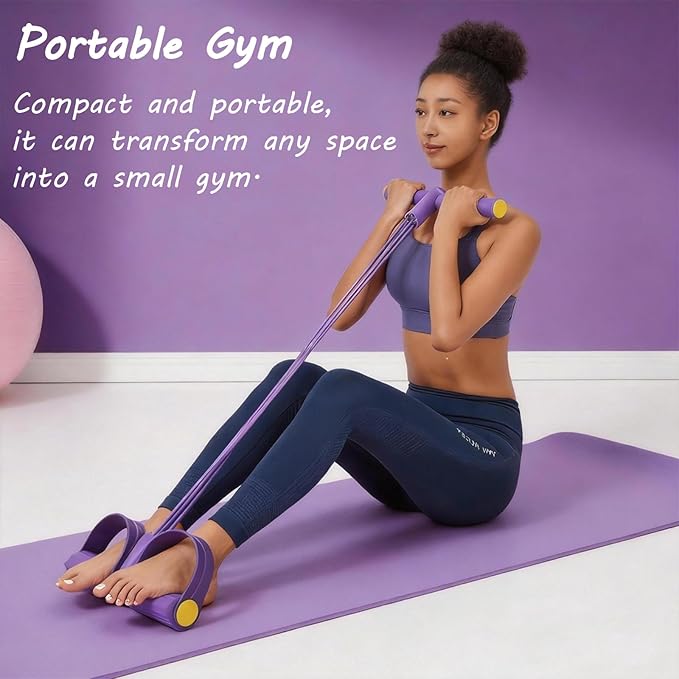 Pedal Resistance Band with Handle Multifunction Pedal Resistance Band Upgrade 6/8/10 Tubes Manual Tension Training Pedal Natural Rubber Foot Pedal Resistance Bands