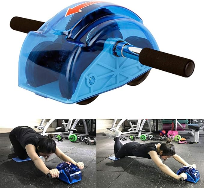 Ab Roller for Abs Workout Abdominal Exercise Rollers, Abdominal Roller 4 Wheels Muscle Exerciser Fitness Training Rollers, for Men Women Gym Exercise Fitness