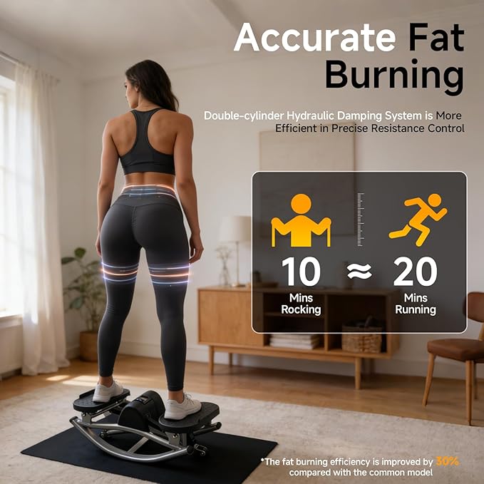 Rock Stepper, Lateral Rocking Fitness Home Workout Machine, Low-Impact Lateral Steppers for Knees and Joints, Portable Compact Side-to-Side Steppers for Legs, Glutes, Abs