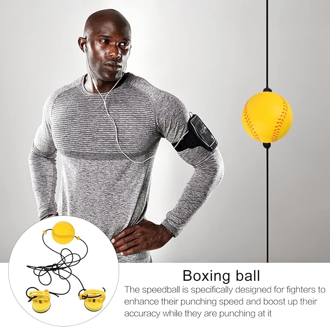 1Pc Boxing Speed Reaction Ball with Suction Cup Base High Elastic Foaming Sphere for Home and Gym Training and for All Ages