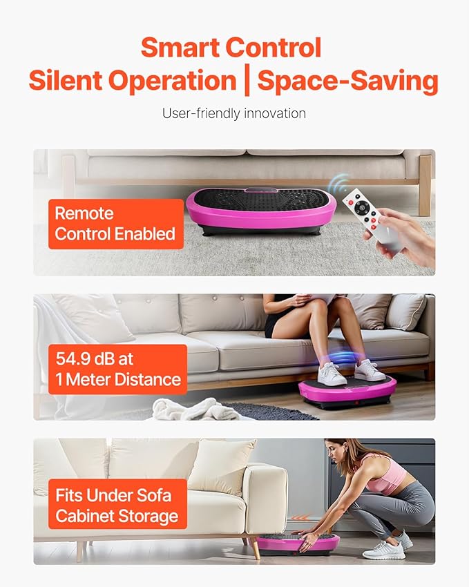 Happybuy Vibration Plate Exercise Machine - A Pink - Hued Fitness Marvel for All! This Full - Body Shaker, Equipped with Magnetic acupoints, is Perfect for Lymphatic Drainage and Weight Loss.
