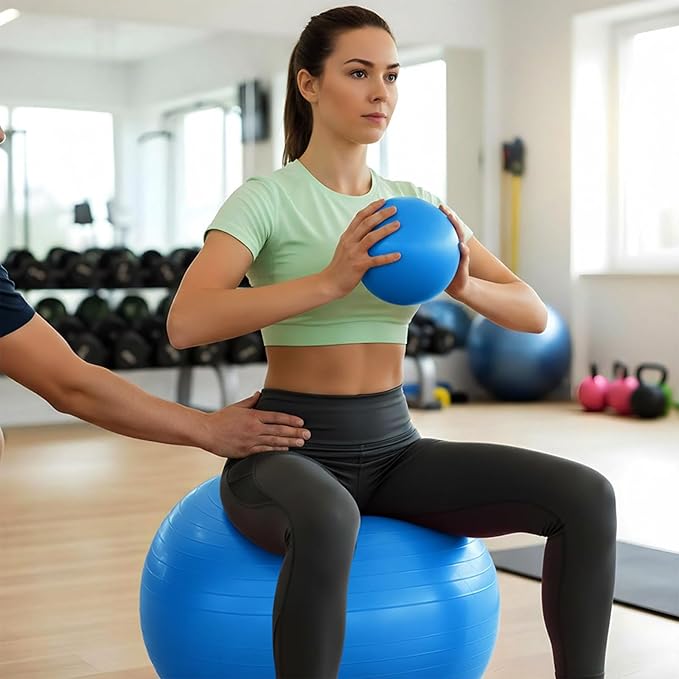 2PCS Yoga Ball, 25Inch Thicked Anti-Burst Exercise Balls for Workout Stretching Stability, Non-Slip Balance Ball Equipment for Women Pilates Physical Therapy Pregnancy Labor Birthing Fitness