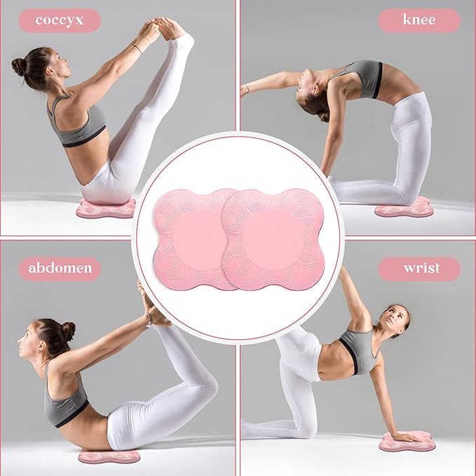 2 Packs Yoga Knee & Elbow Cushions - Extra Thick Foam for Knees, Elbows, Wrists, Hands & Head - Pilates & Kneeling Pads - Support Foam Pads for Women & Men