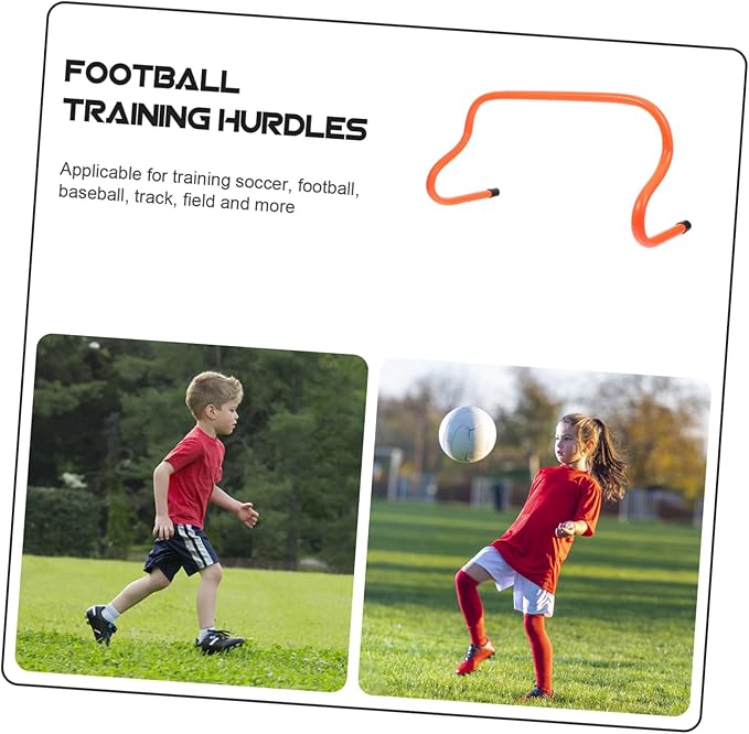 GALPADA 5Pcs Orange Soccer Agility Training Hurdles Stable Outdoor Speed Equipment for Football Baseball and Track Drills Enhance Coordination and Practice Drills