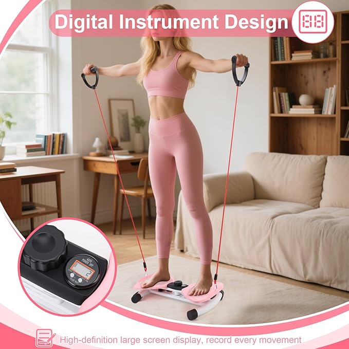 Waist Board, Noiseless Waist Machine, Adjustable Exercise Twist Board, Waist Sculptor Twist with Digital Display, 220.5 Lbs Load Capacity