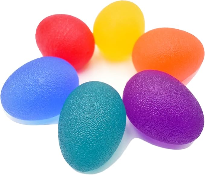 Hand Grip Strength Trainer, 6 Pack Stress Balls for Adults Therapy, Multiple Resistance Physical Therapy Equipment Stress Balls, Squeeze Balls for Exercise Rehabilitation Anxiety Relief
