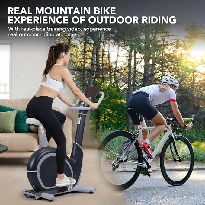 Smart Exercise Bike, AI Intelligently 36 Levels Magnetic Resistance Workout Bike with 350 Lbs Weight Capacity, Indoor Cycling Bike for Cardio Workout and Cycle Training